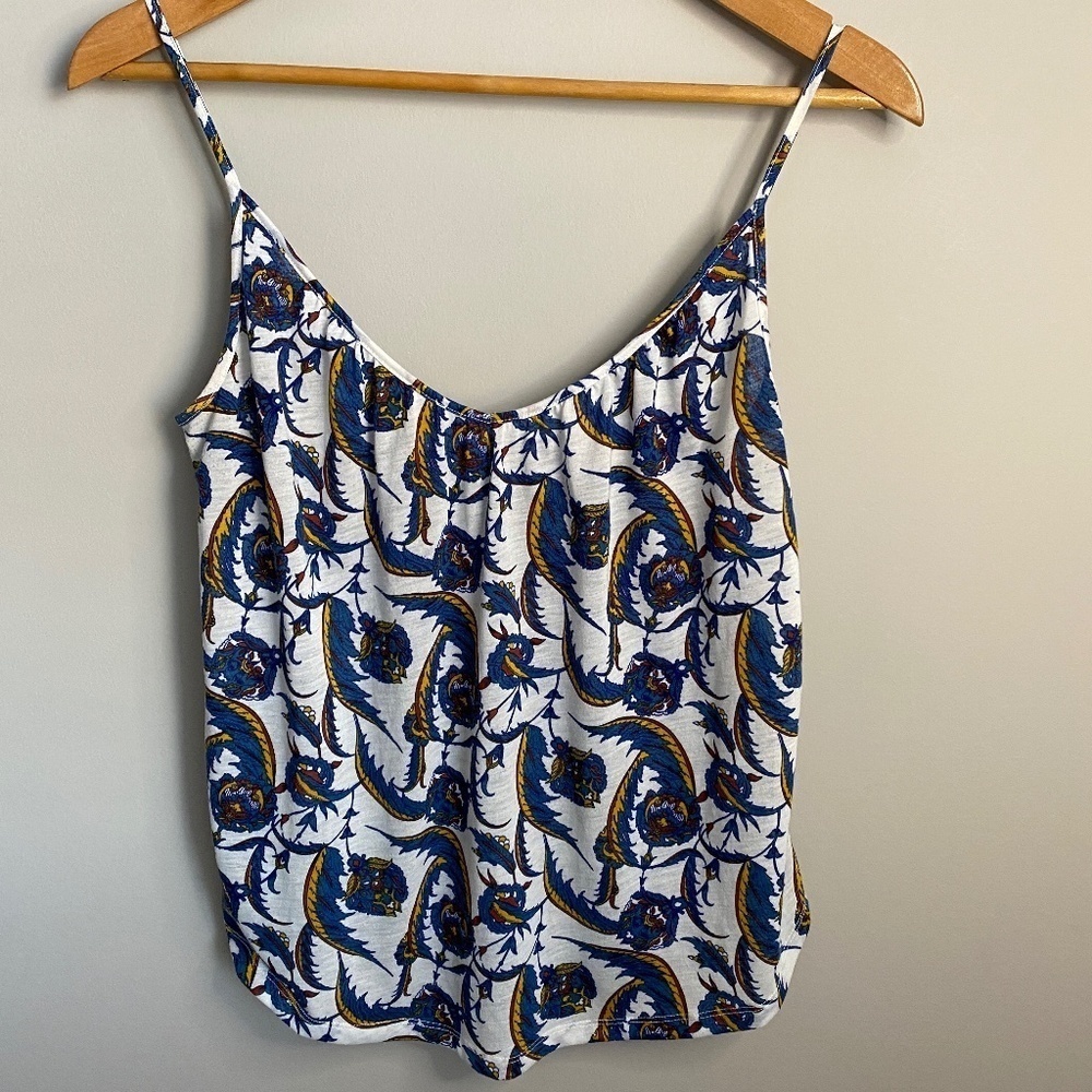 H&M Women's Semi-sheer Print Tank‎ Top Cover-up Size Small